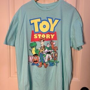 Disney Pixar Toy Story Graphic Tee - Light Blue /Teal Short Sleeve 100Cotton XL